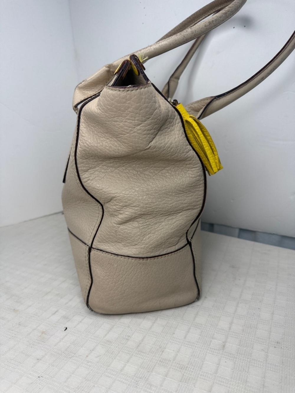 $448 Kate Spade LARGE SOUTHPORT AVENUE LINDA LEATHER TOTE sand pearl donovan tan - Picture 4 of 11
